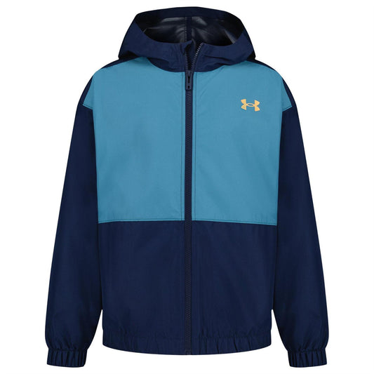 Black-Blue - Front - Under Armour Childrens-Kids Packaway Jacket