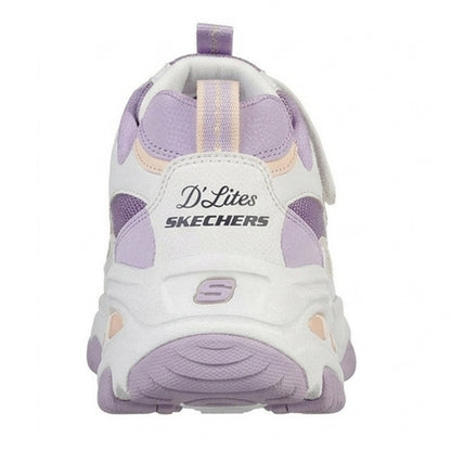 White-Lavender - Back - Skechers Womens-Ladies D´Lites 4.0 Chunky Sole Trainers