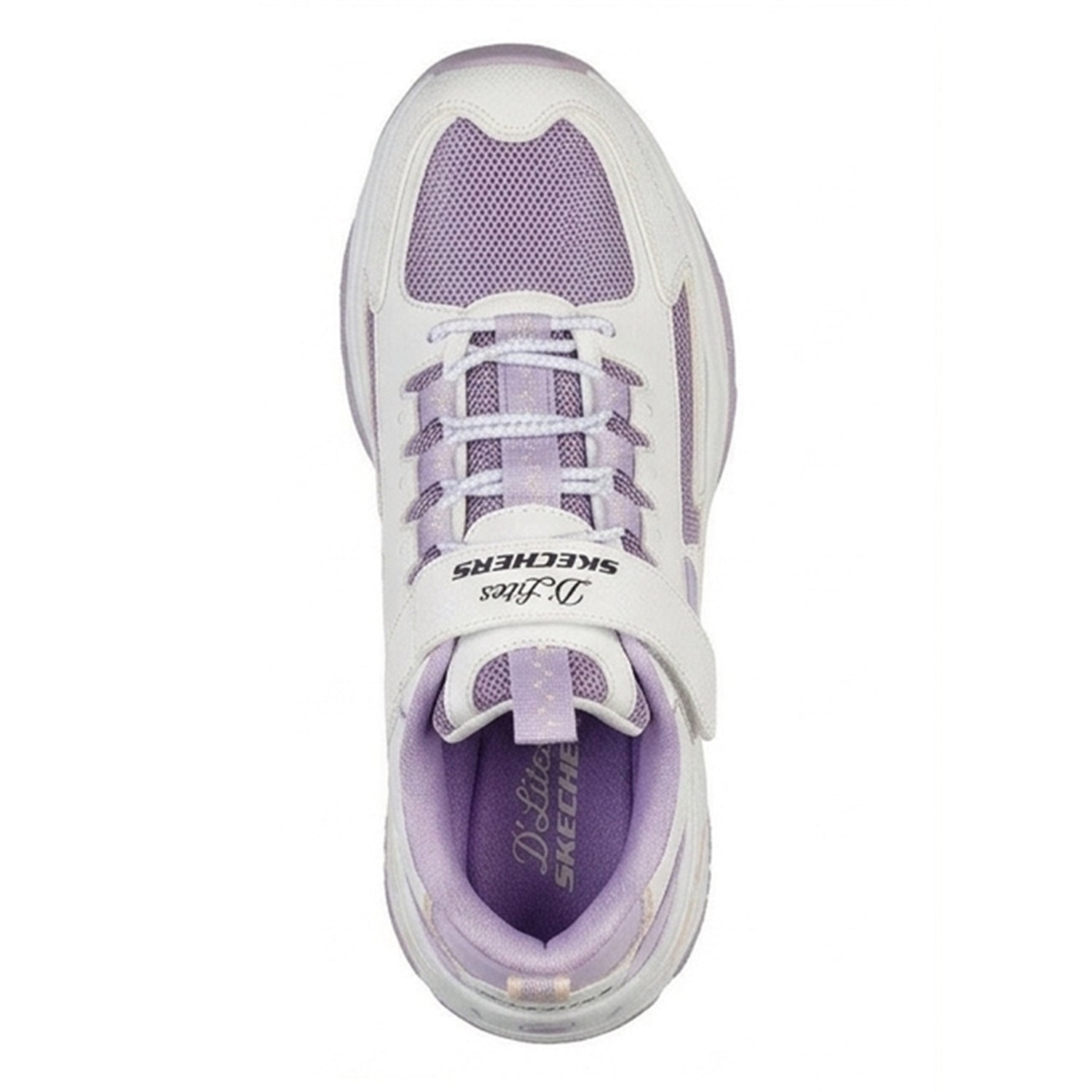 White-Lavender - Lifestyle - Skechers Womens-Ladies D´Lites 4.0 Chunky Sole Trainers