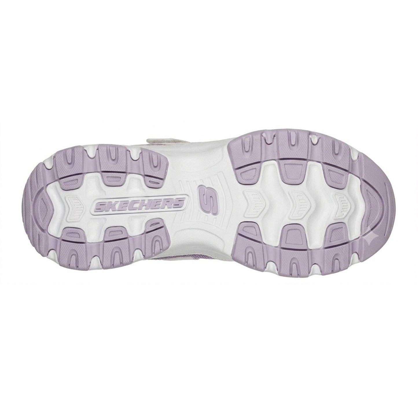 White-Lavender - Pack Shot - Skechers Womens-Ladies D´Lites 4.0 Chunky Sole Trainers