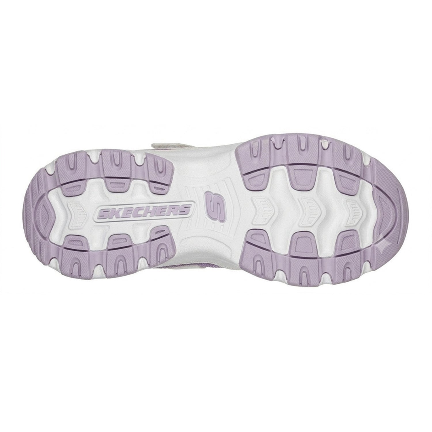 White-Lavender - Pack Shot - Skechers Womens-Ladies D´Lites 4.0 Chunky Sole Trainers