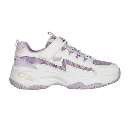 White-Lavender - Front - Skechers Womens-Ladies D´Lites 4.0 Chunky Sole Trainers
