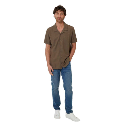 Khaki - Lifestyle - Threadbare Mens Antti Relaxed Fit Short-Sleeved Shirt