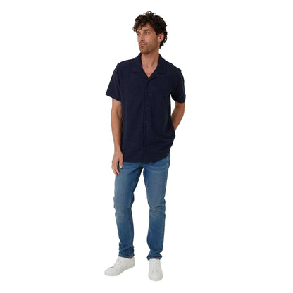 Navy - Lifestyle - Threadbare Mens Antti Relaxed Fit Short-Sleeved Shirt