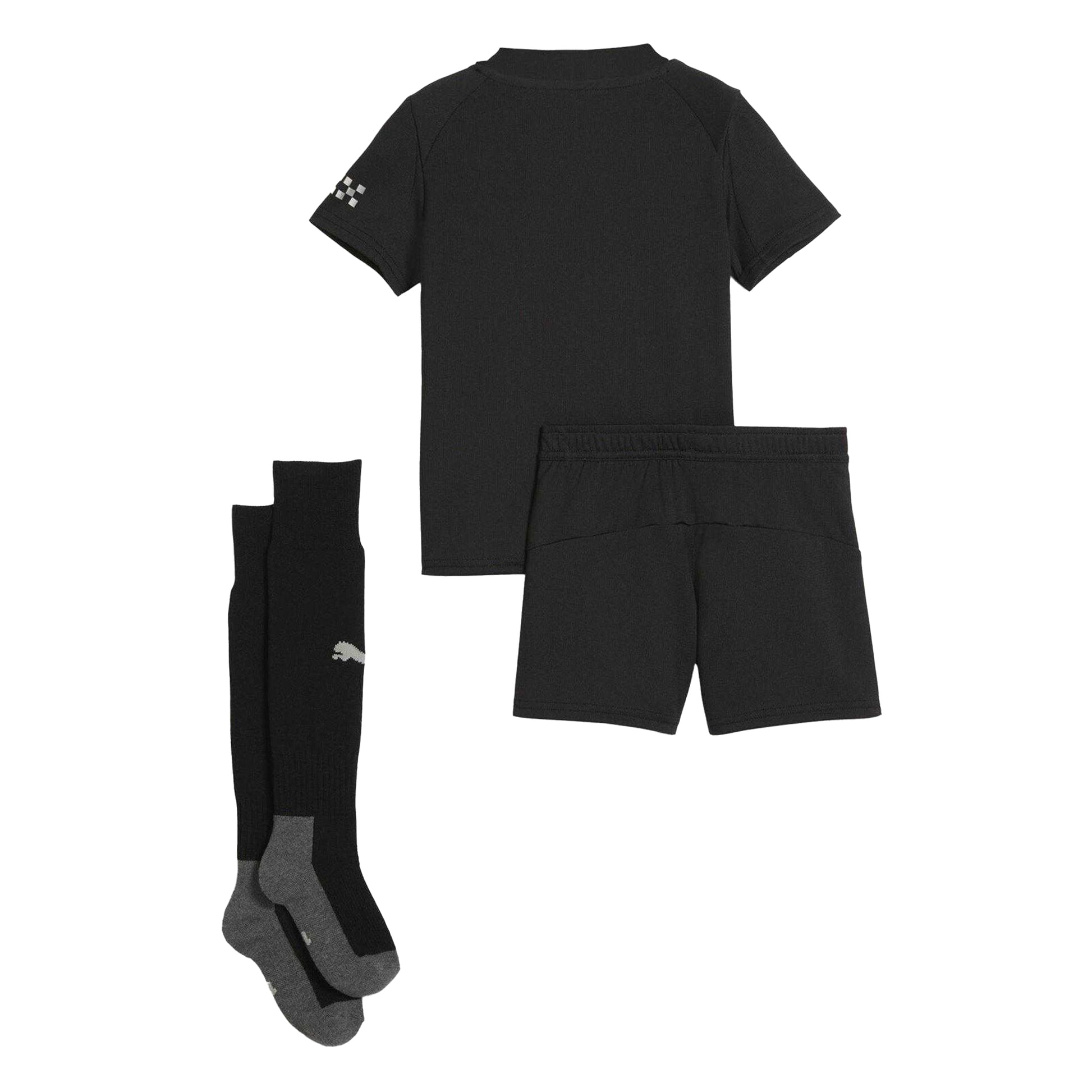 Black - Back - Manchester City FC Childrens-Kids 25-26 Puma Away Kit Set
