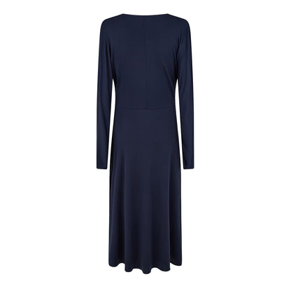 Dark Blue - Back - Boss Womens-Ladies Ettita V Neck Long-Sleeved Wrap Dress