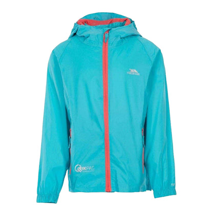 Aqua - Front - Trespass Childrens-Kids Qikpac Packaway Jacket