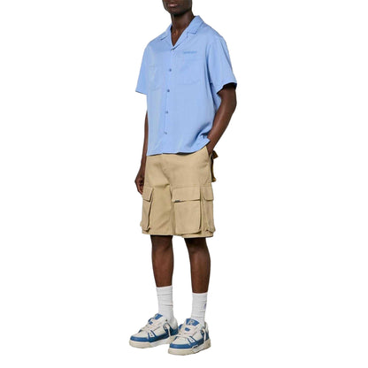 Blue - Lifestyle - Represent Mens Lyocell Pocket Short-Sleeved Bowling Shirt