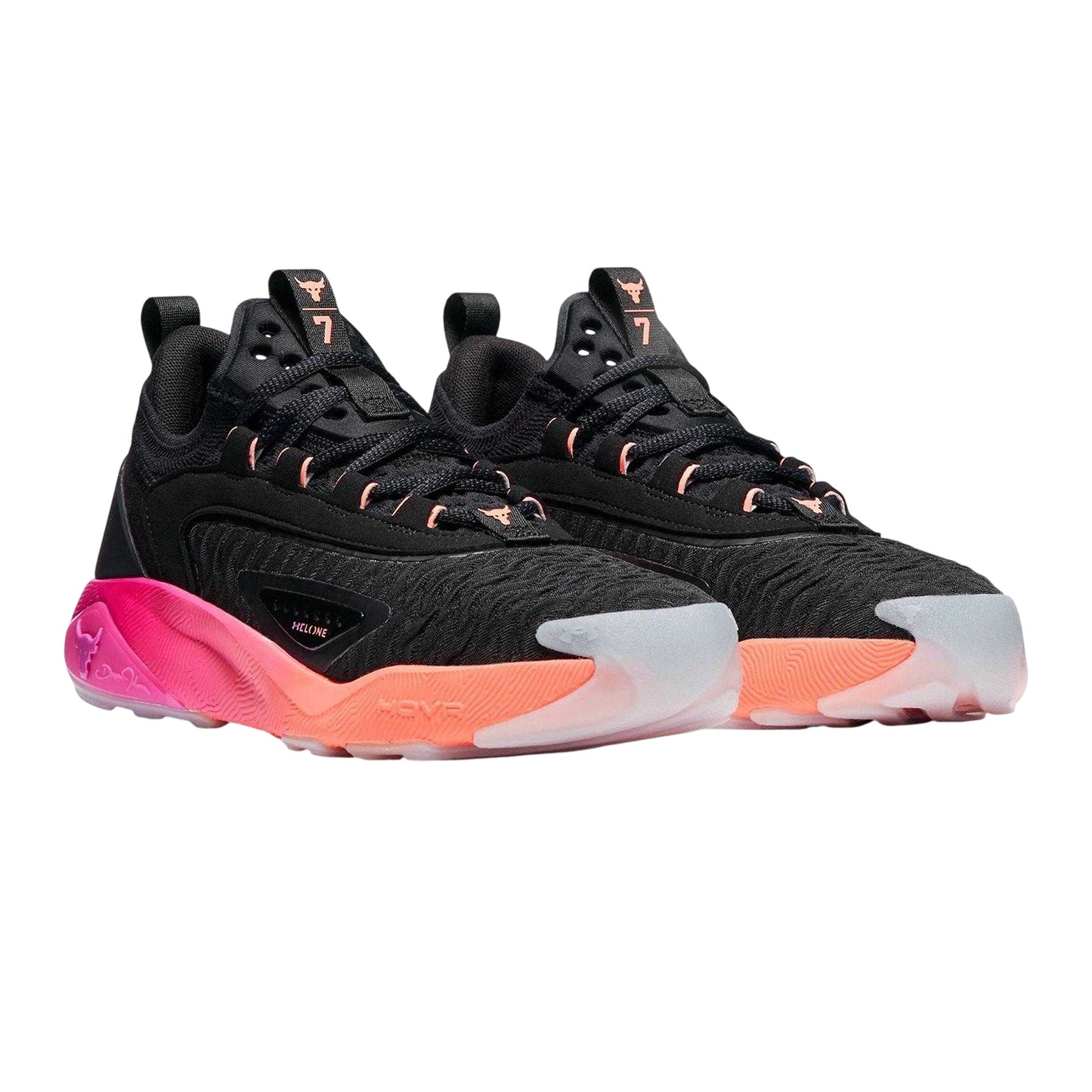 Black-Pink - Pack Shot - Under Armour Mens Project Rock 7 Trainers