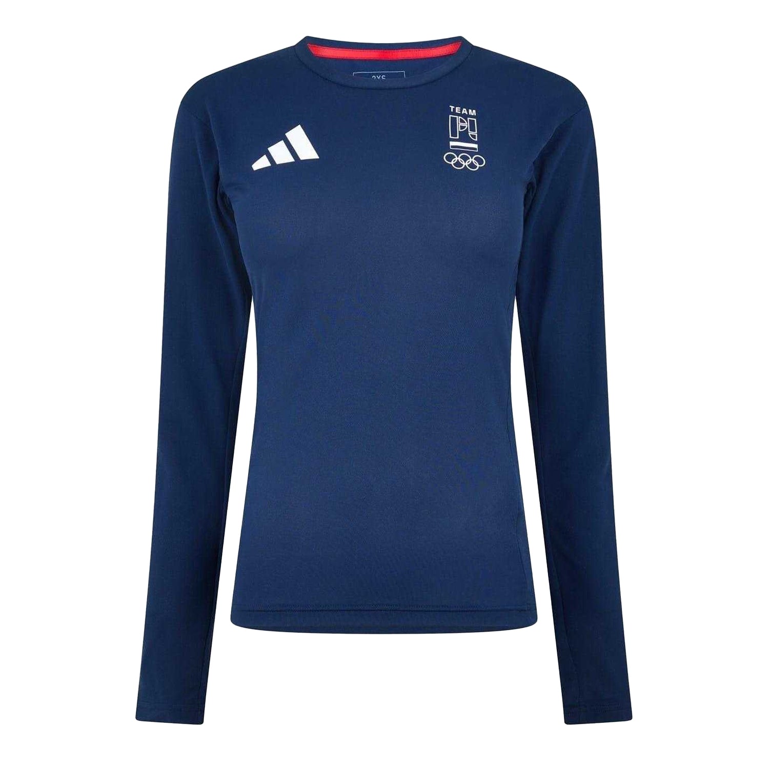 Collegiate Navy - Front - Adidas Womens-Ladies Team PL Olympic Top