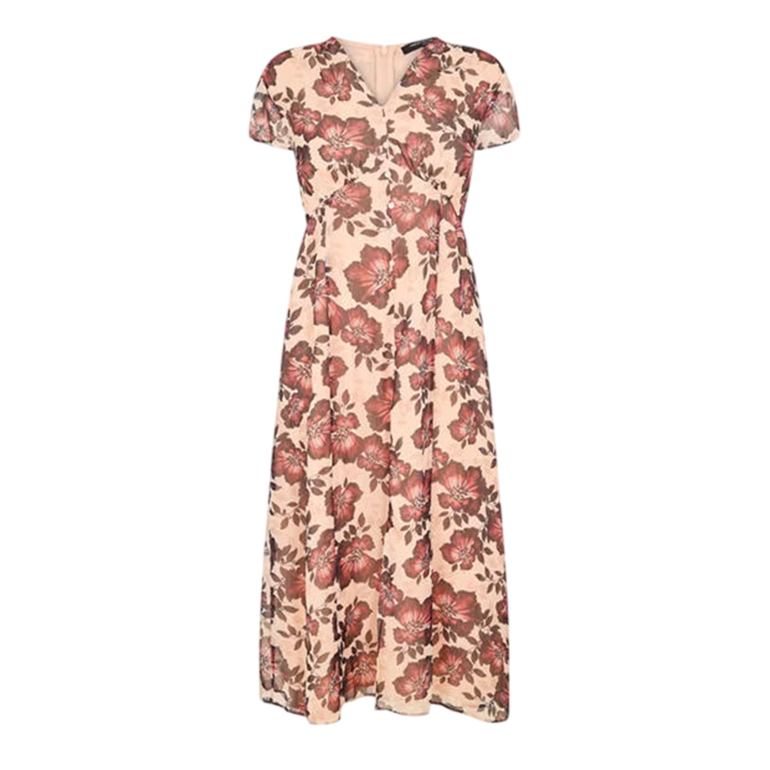 Multicoloured - Front - French Connection Womens-Ladies Elyse V Neck Flutter Midi Dress