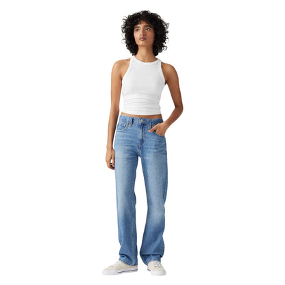 Blue - Side - Levis Womens-Ladies Pro Low Rise Straight Leg Jeans