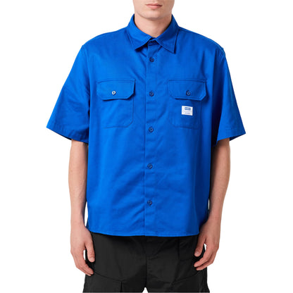 Blue - Side - Hugo Mens Ekyno Short-Sleeved Shirt