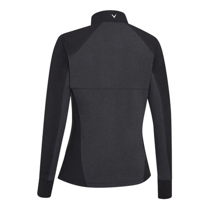 Ebony Black - Back - Callaway Womens-Ladies Heather Quarter Zip Midlayer