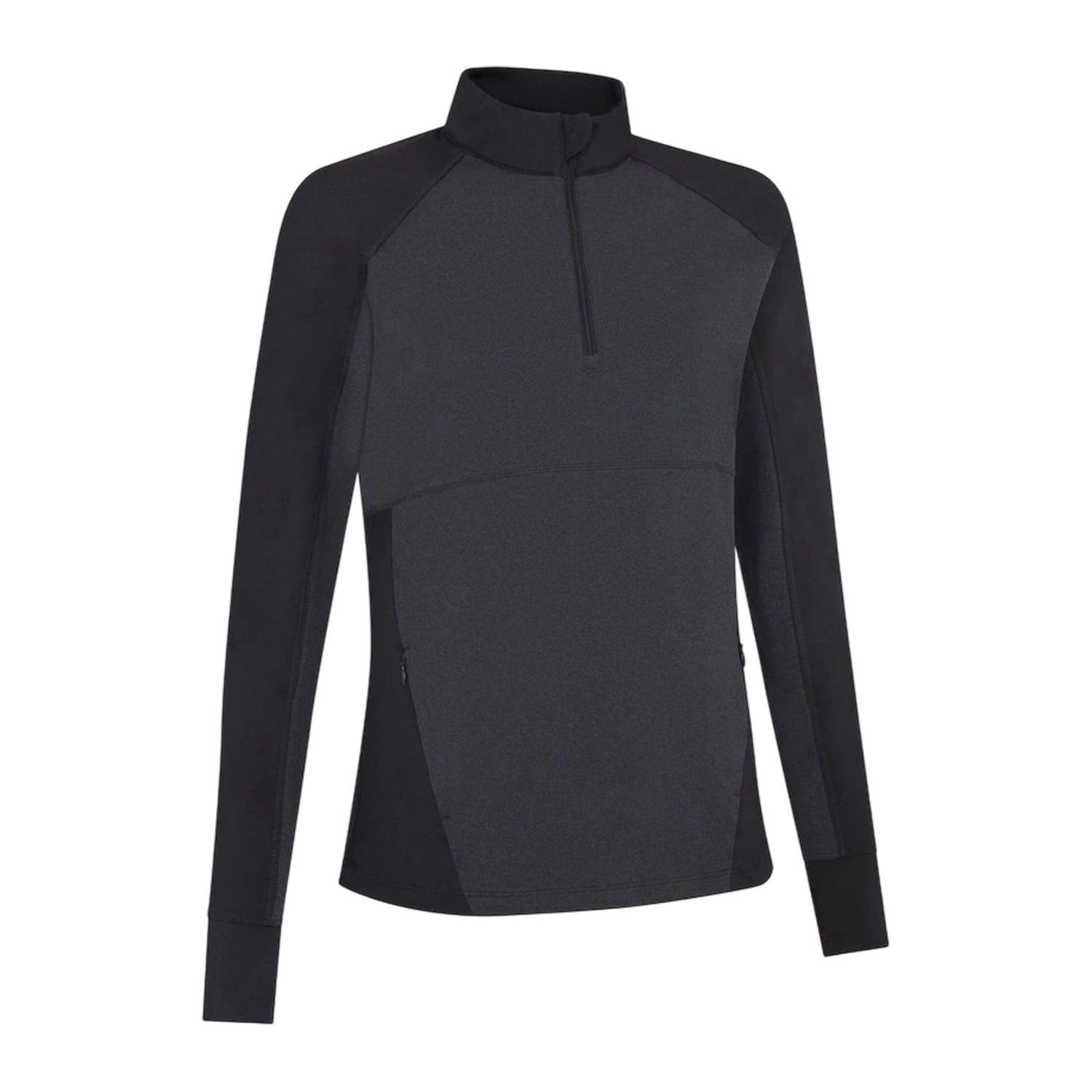 Ebony Black - Front - Callaway Womens-Ladies Heather Quarter Zip Midlayer