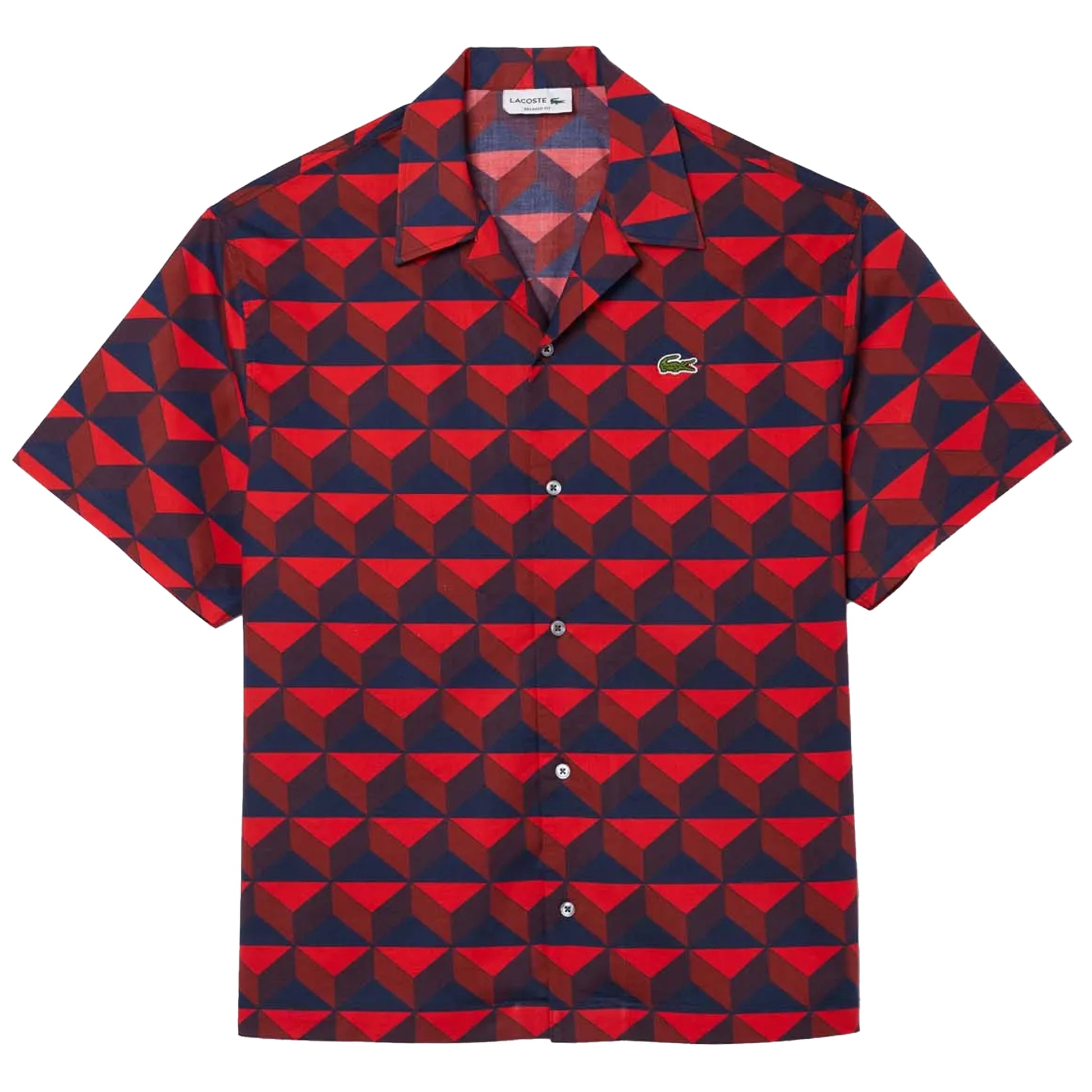 Multicoloured - Front - Lacoste Mens Printed Relaxed Fit Shirt