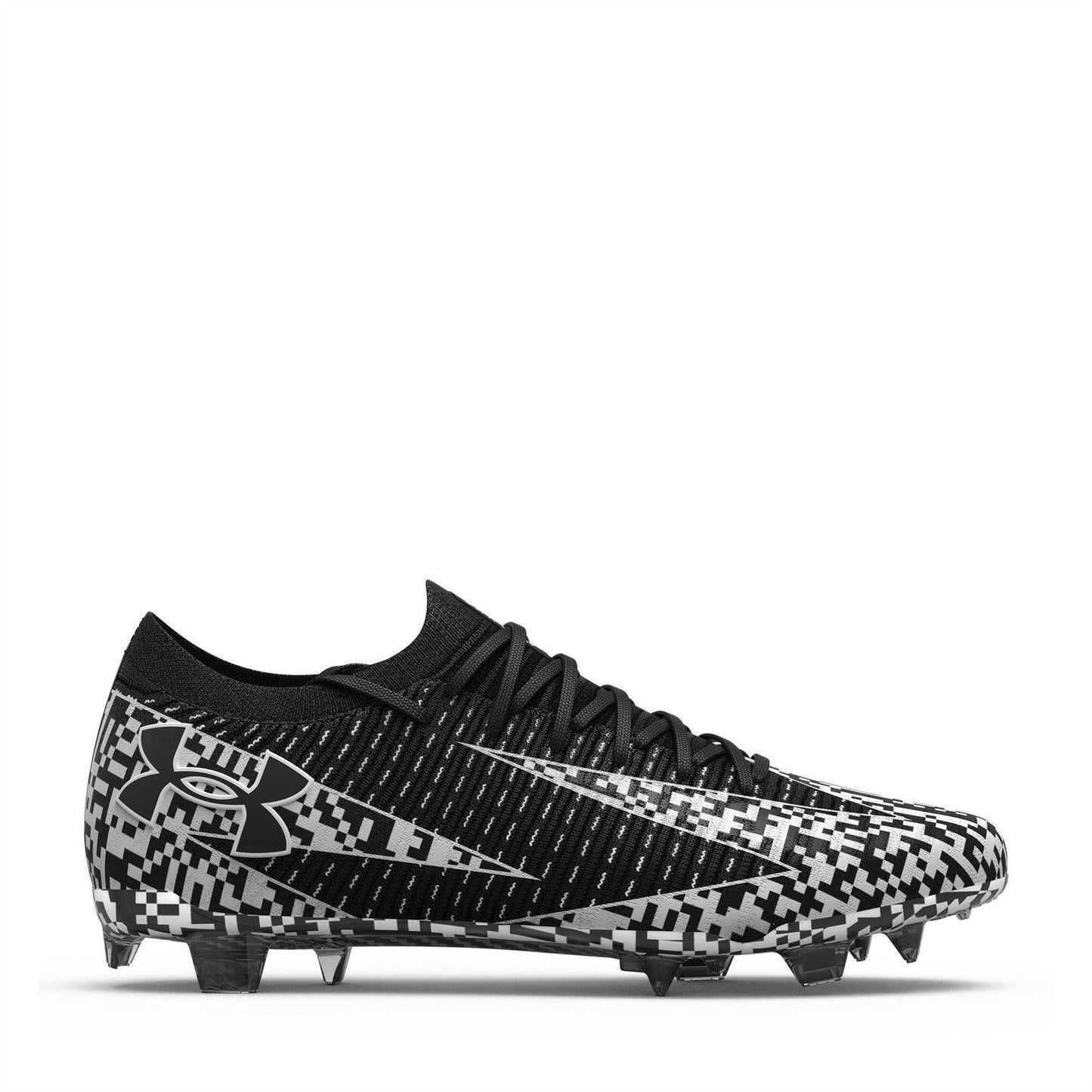 Black-White - Front - Under Armour Unisex Adult Elite 3 Firm Ground Football Boots