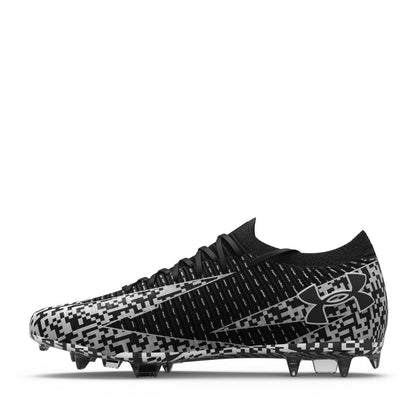 Black-White - Side - Under Armour Unisex Adult Elite 3 Firm Ground Football Boots