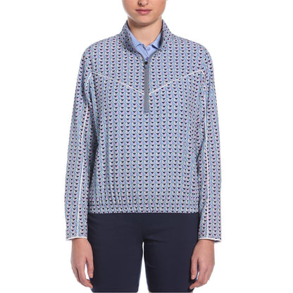 Flint Stone - Front - Callaway Womens-Ladies Geometric Lightweight Quarter Zip Top