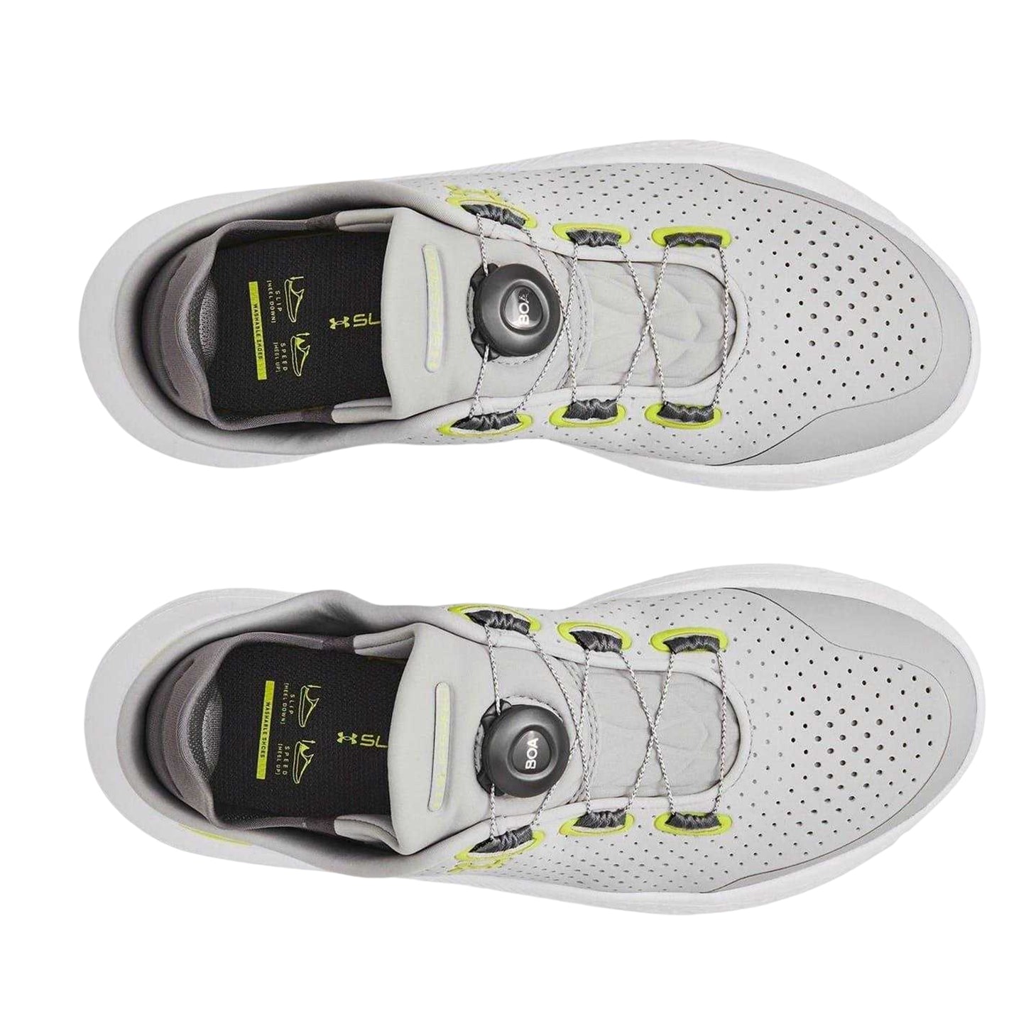 Grey - Side - Under Armour Mens Perforated Running Flat Trainers