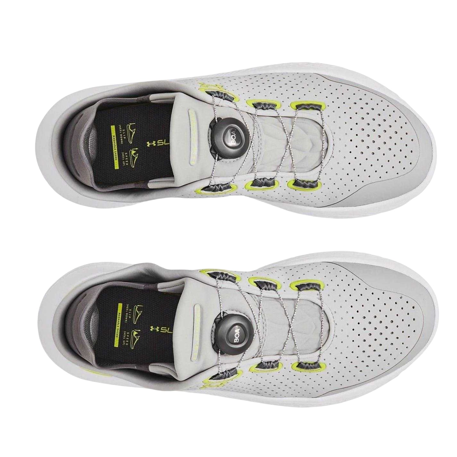 Grey - Side - Under Armour Mens Perforated Running Flat Trainers