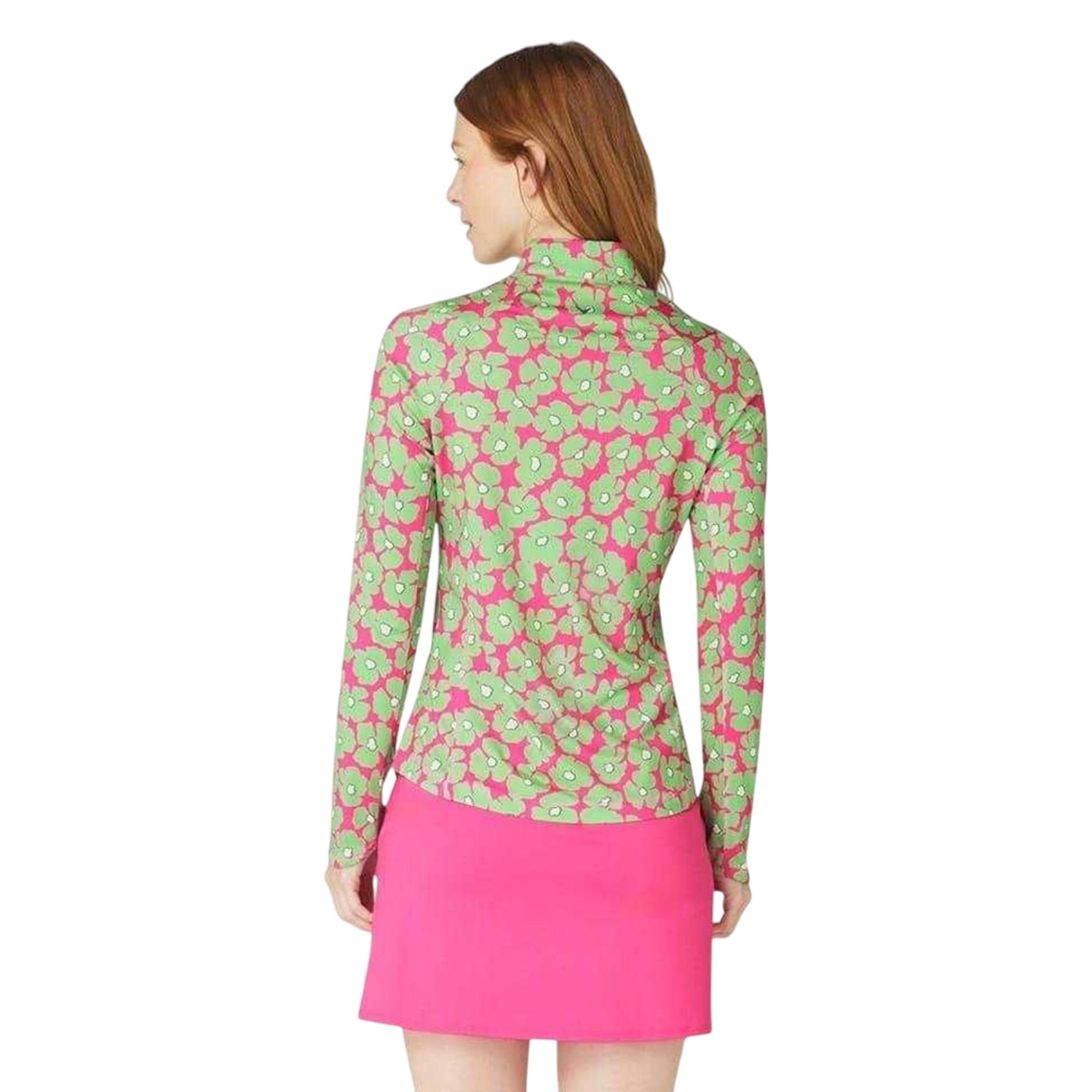Pink - Back - Callaway Womens-Ladies Floral Golf Top