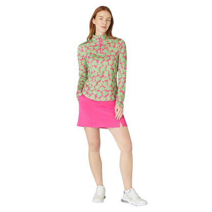 Pink - Side - Callaway Womens-Ladies Floral Golf Top