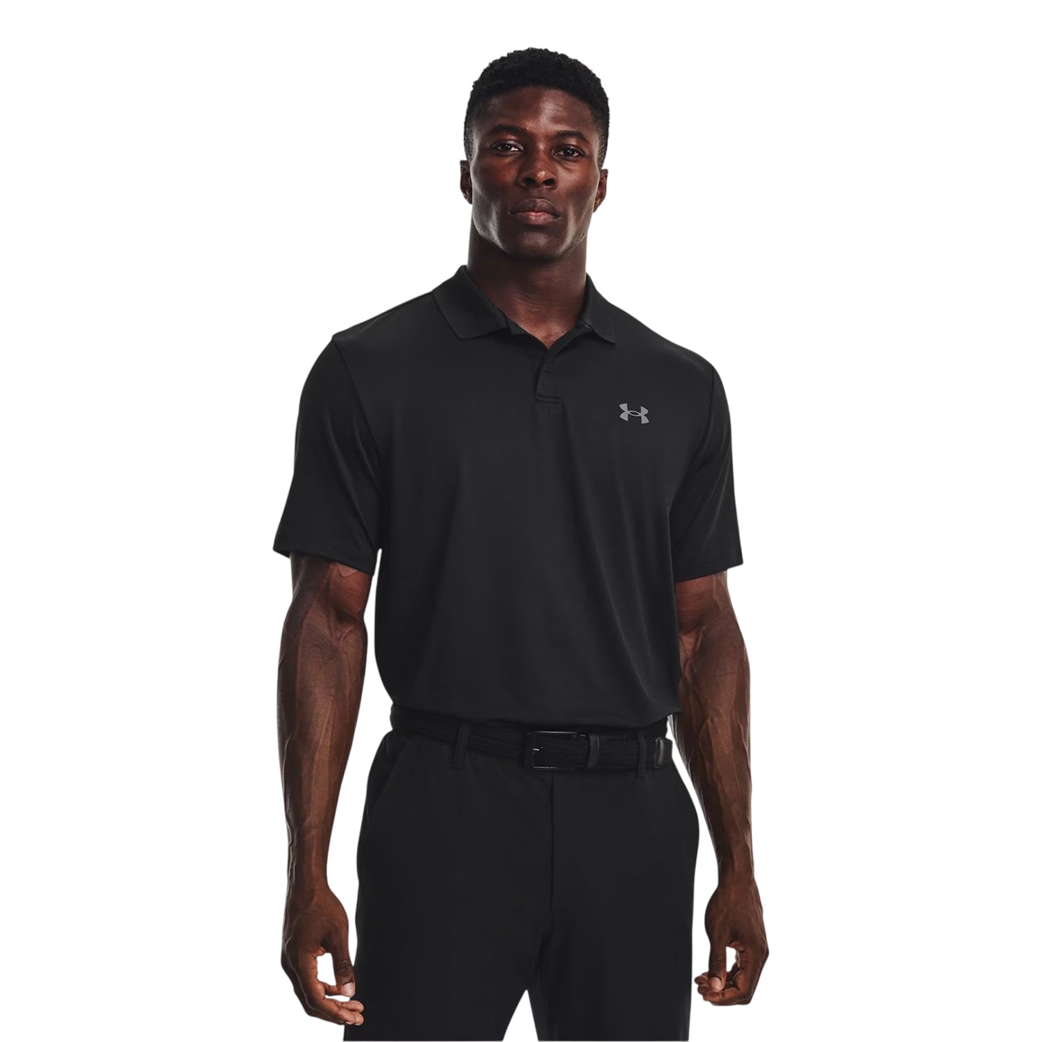 Black - Side - Under Armour Mens Performance Breathable Athletic Polo Shirt