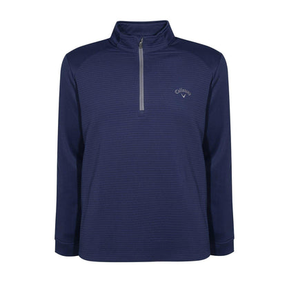 Peacoat - Front - Callaway Mens Herringbone Quarter Zip Golf Top