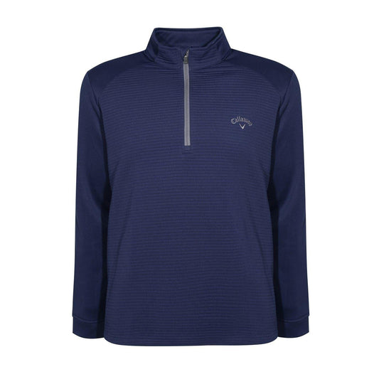 Peacoat - Front - Callaway Mens Herringbone Quarter Zip Golf Top