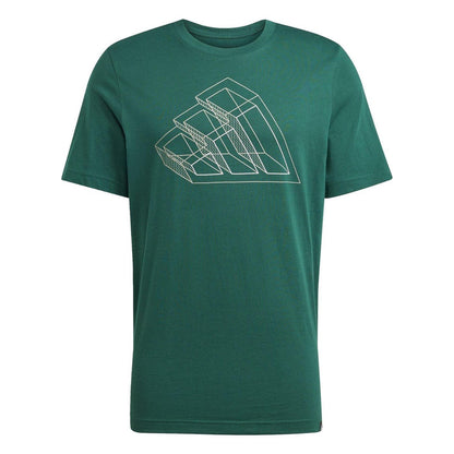 College Green - Front - Adidas Mens Graphic Print Logo T-Shirt