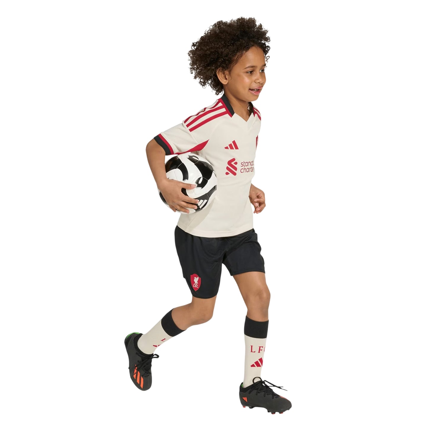 White - Side - Adidas Childrens-Kids 25-26 Liverpool FC Away Kit Set