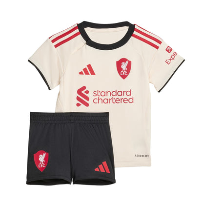 White - Front - Adidas Baby 2025-2026 Liverpool FC Away Kit Set