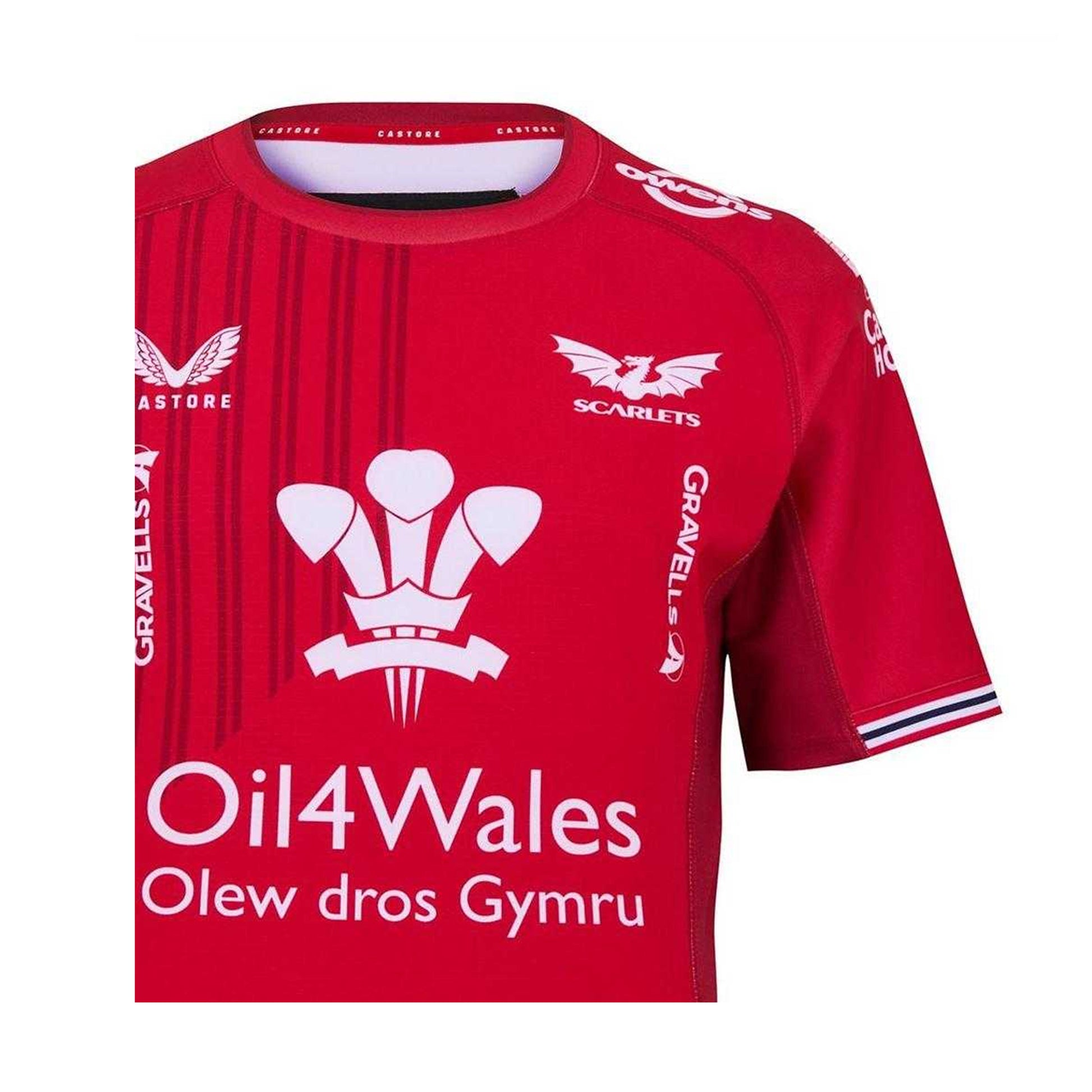 Scarlet - Side - Castore Mens Scarlets Retro Rugby Shirt