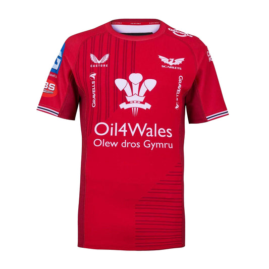 Scarlet - Front - Castore Mens Scarlets Retro Rugby Shirt