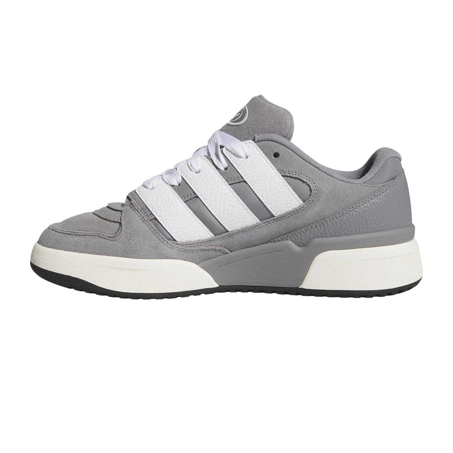 Grey Three - Side - Adidas Mens Forum 2000 Leather Trainers