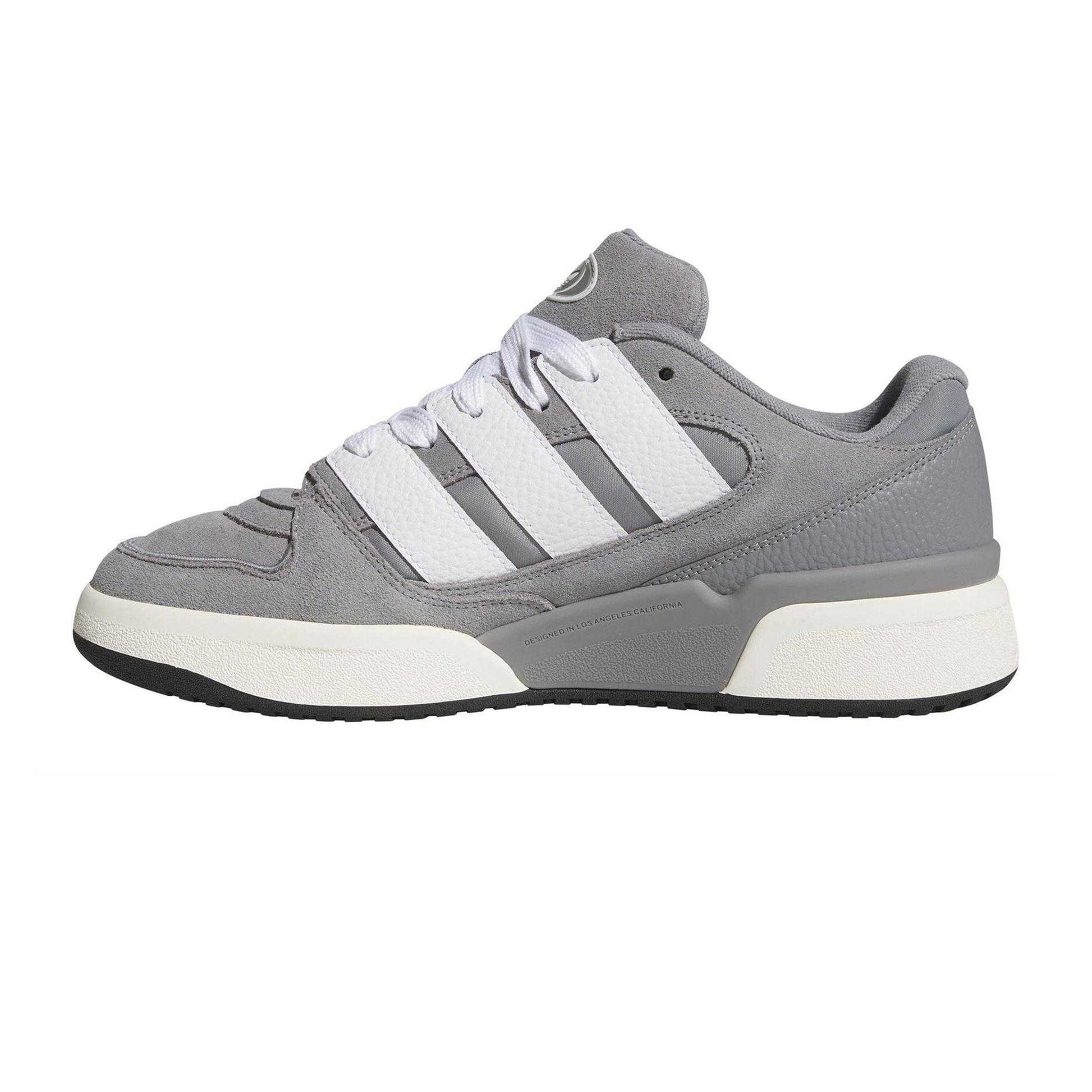 Grey Three - Side - Adidas Mens Forum 2000 Leather Trainers