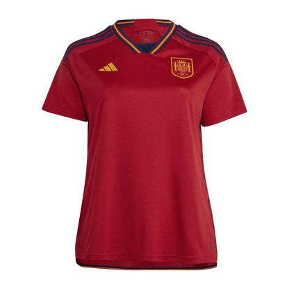 Red - Front - Spain Womens-Ladies 2022 Adidas Home Jersey