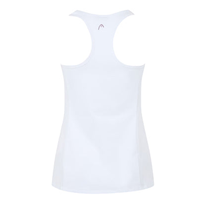 White - Back - Head Womens-Ladies Colour Block Tank Top