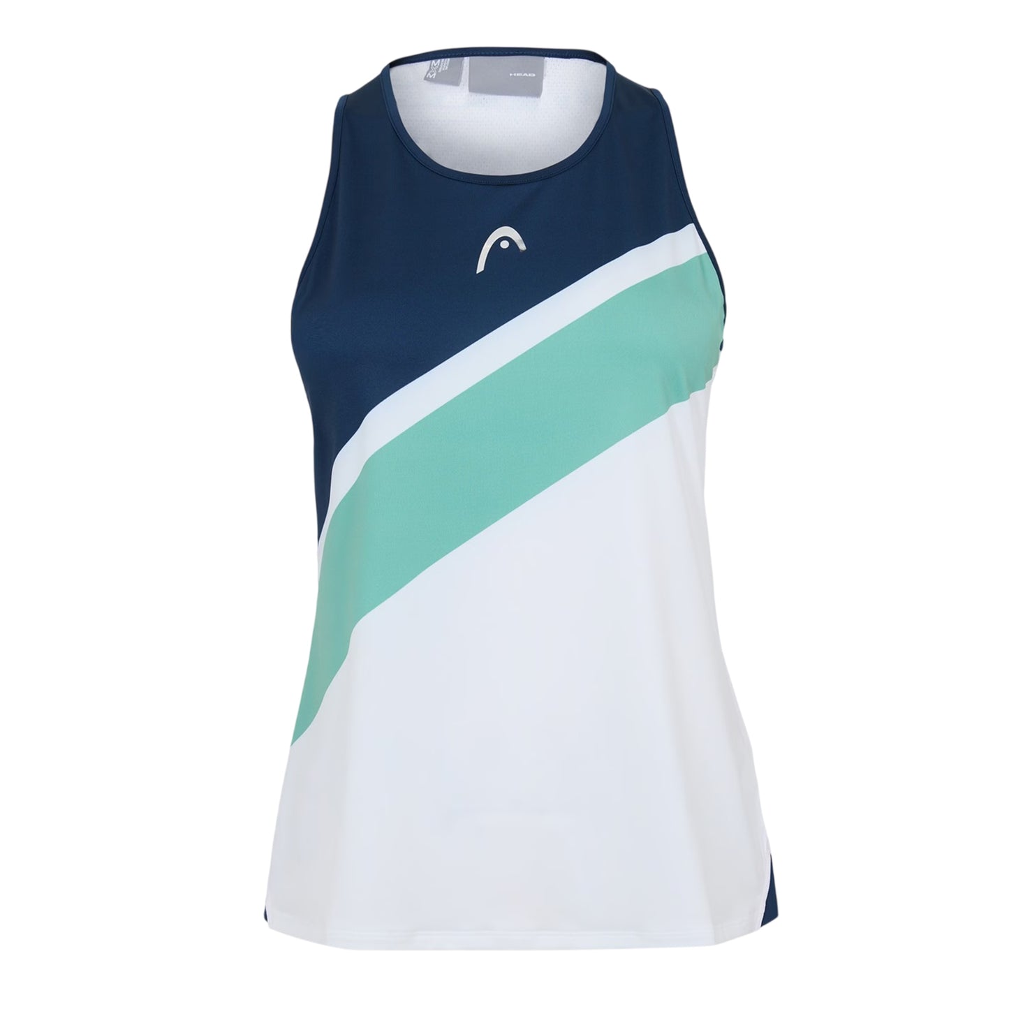 White-Navy-Green - Front - Head Womens-Ladies Colour Block Tank Top