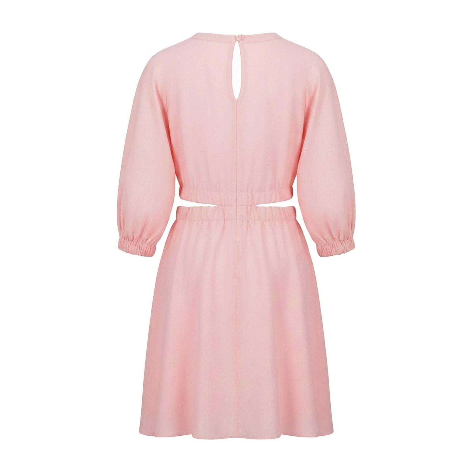 Pink - Back - Hugo Womens-Ladies Cut Out Volume Mini Dress
