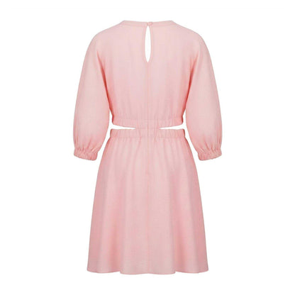 Pink - Back - Hugo Womens-Ladies Cut Out Volume Mini Dress