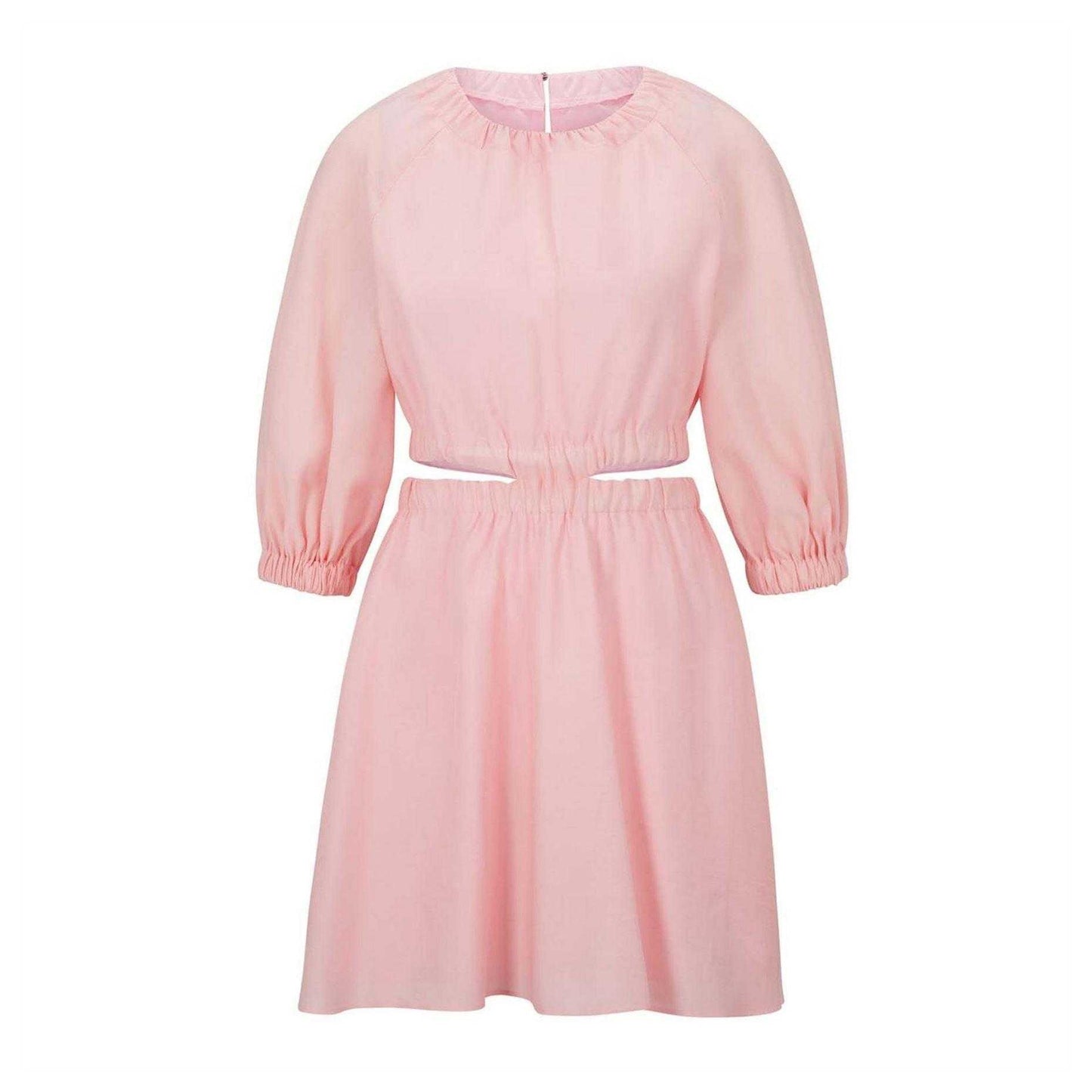 Pink - Front - Hugo Womens-Ladies Cut Out Volume Mini Dress