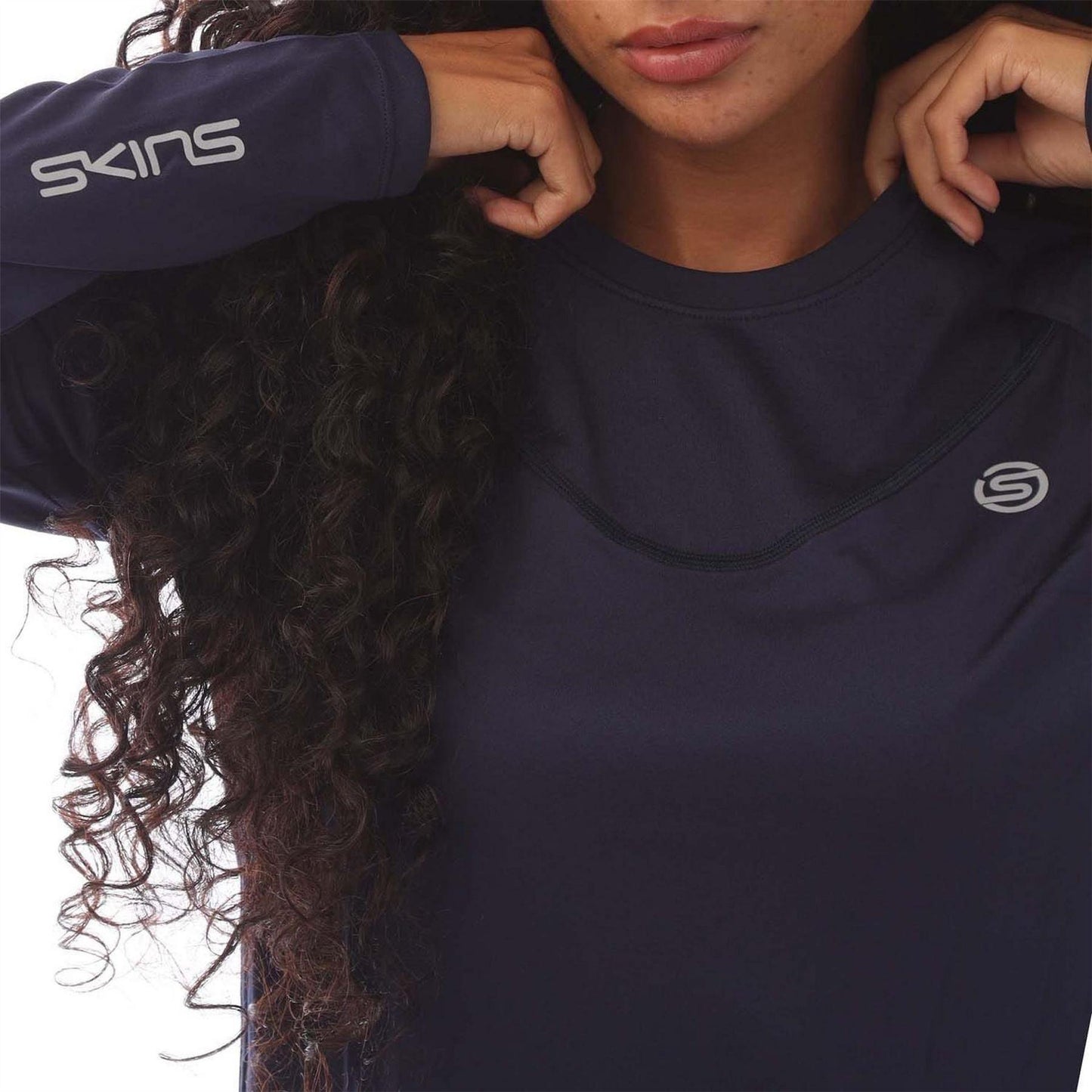 Navy - Back - Skins Womens-Ladies Series-3 Long-Sleeved T-Shirt