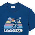 Blue - Side - Lacoste Mens Tennis Jersey Washed T-Shirt
