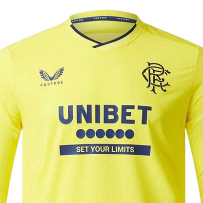 Yellow - Side - Castore Mens Rangers FC V Neck Long-Sleeved T-Shirt