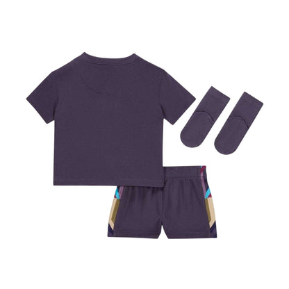 Purple - Back - Nike Baby England Cricket Away Kit Set