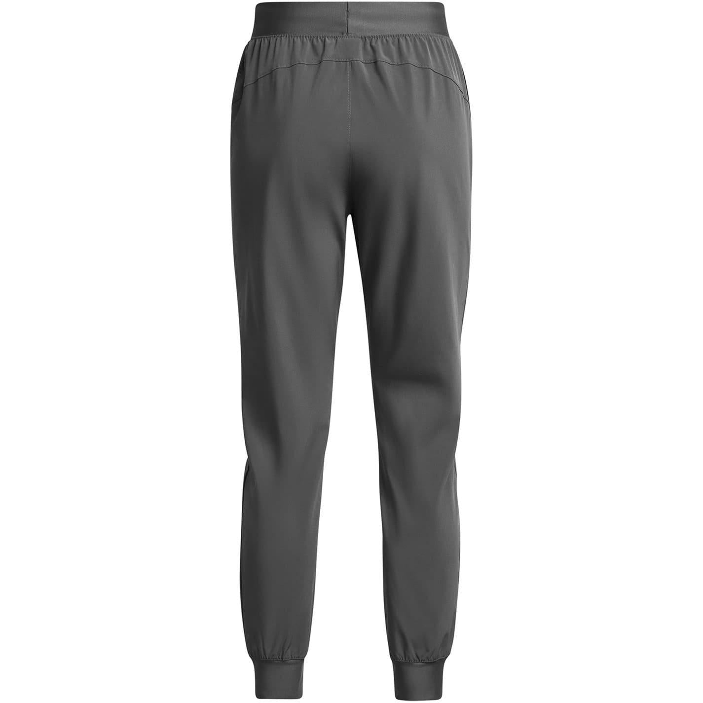 Grey - Back - Under Armour Womens-Ladies High Rise Joggers
