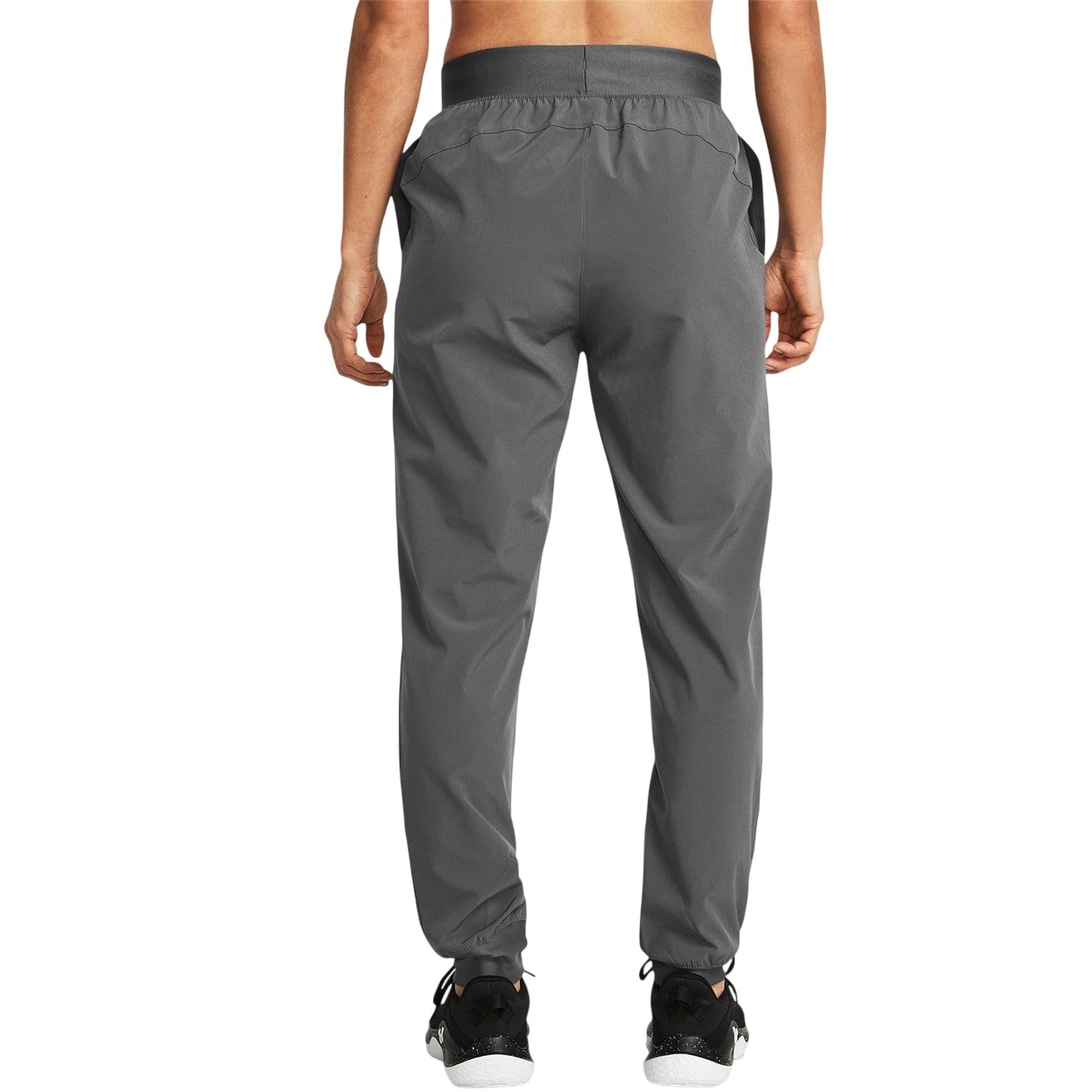 Grey - Pack Shot - Under Armour Womens-Ladies High Rise Joggers