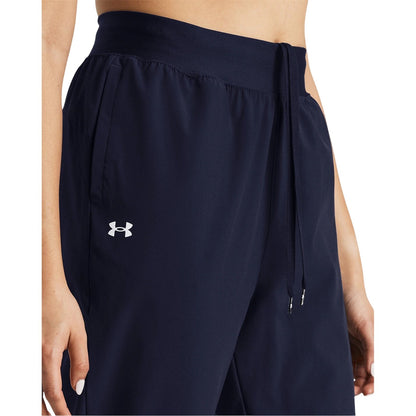 Blue - Side - Under Armour Womens-Ladies High Rise Joggers